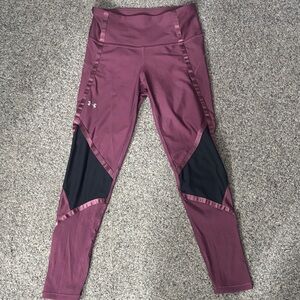 Under Armour Plum Leggings with Black Panels